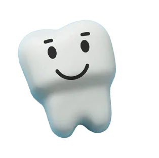 Zahn in 3D-Optik schwebend