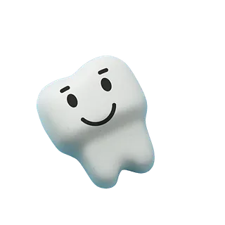 Zahn in 3D-Optik schwebend